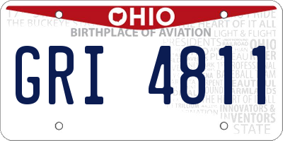 OH license plate GRI4811