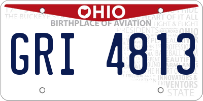 OH license plate GRI4813