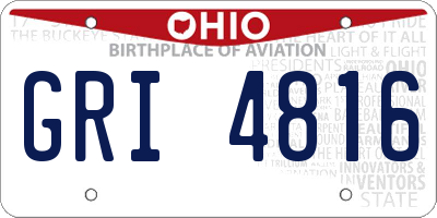 OH license plate GRI4816