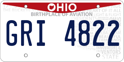 OH license plate GRI4822