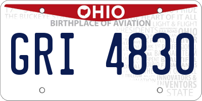 OH license plate GRI4830