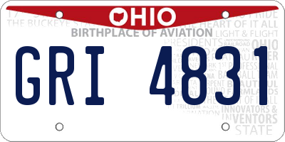 OH license plate GRI4831