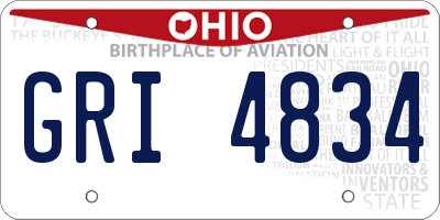 OH license plate GRI4834