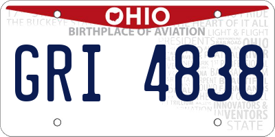 OH license plate GRI4838