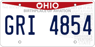 OH license plate GRI4854