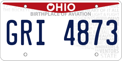 OH license plate GRI4873