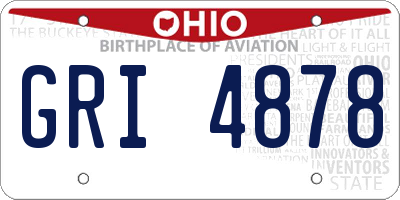 OH license plate GRI4878