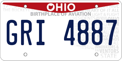 OH license plate GRI4887