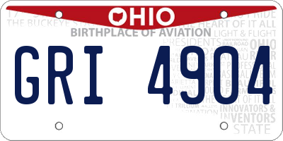 OH license plate GRI4904