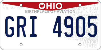 OH license plate GRI4905