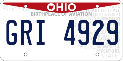 OH license plate GRI4929
