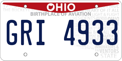 OH license plate GRI4933