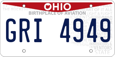 OH license plate GRI4949