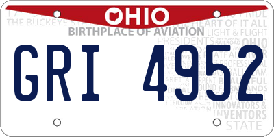 OH license plate GRI4952