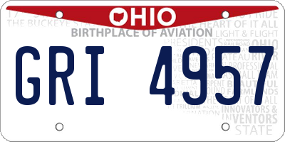 OH license plate GRI4957