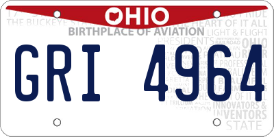 OH license plate GRI4964