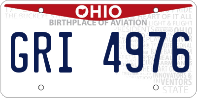 OH license plate GRI4976