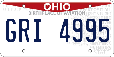 OH license plate GRI4995