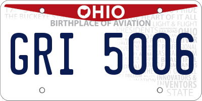 OH license plate GRI5006