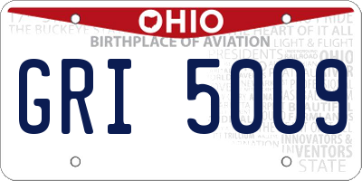 OH license plate GRI5009