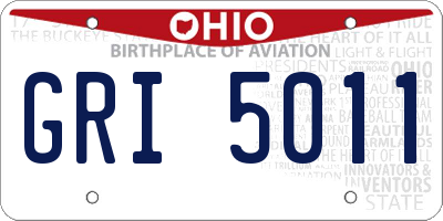 OH license plate GRI5011