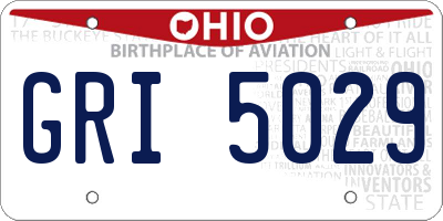 OH license plate GRI5029