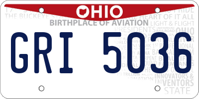 OH license plate GRI5036