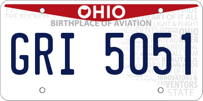 OH license plate GRI5051