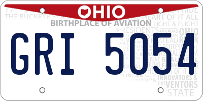 OH license plate GRI5054