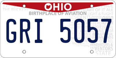 OH license plate GRI5057