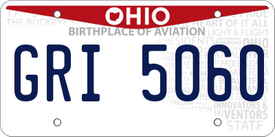 OH license plate GRI5060