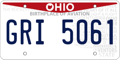OH license plate GRI5061