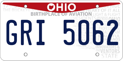 OH license plate GRI5062