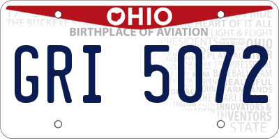 OH license plate GRI5072