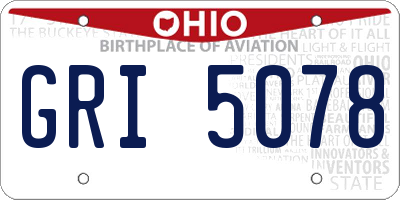 OH license plate GRI5078