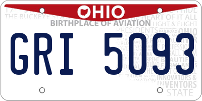 OH license plate GRI5093