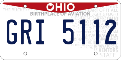 OH license plate GRI5112