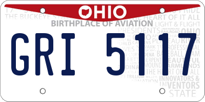 OH license plate GRI5117