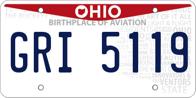 OH license plate GRI5119