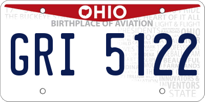 OH license plate GRI5122