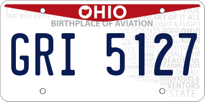 OH license plate GRI5127