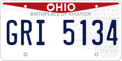 OH license plate GRI5134