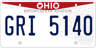 OH license plate GRI5140
