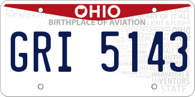 OH license plate GRI5143