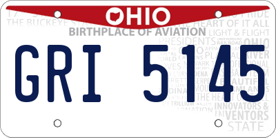 OH license plate GRI5145