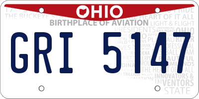 OH license plate GRI5147