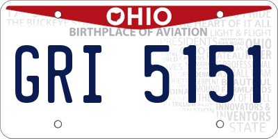 OH license plate GRI5151