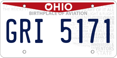 OH license plate GRI5171