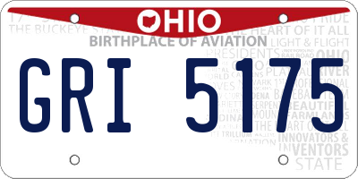 OH license plate GRI5175