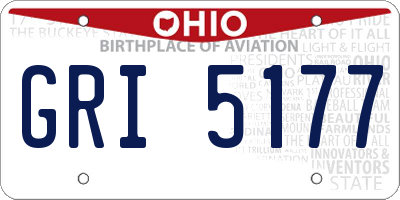 OH license plate GRI5177